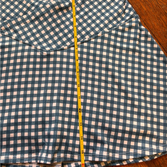 Kyodan Blue White Gingham Athletic Skort with Built-In Shorts Size PS - Picture 5 of 7